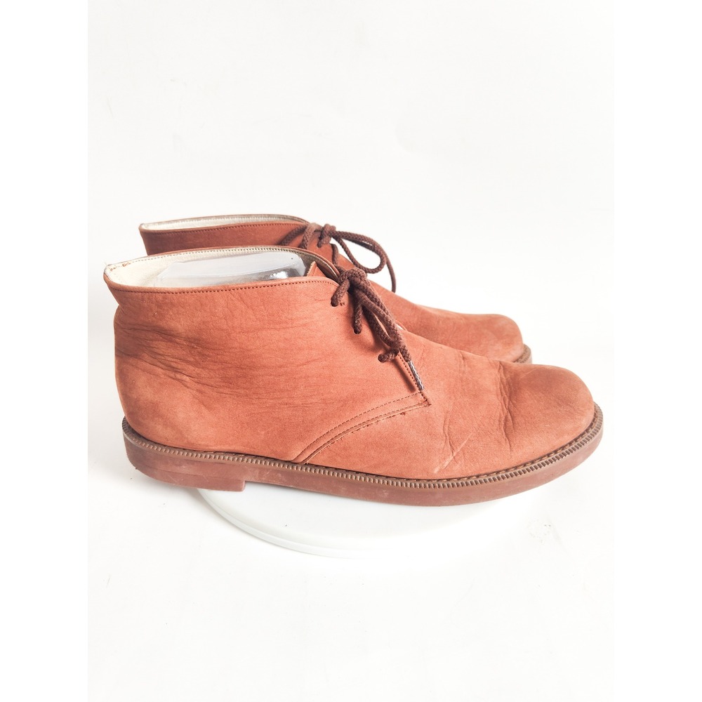 Japanese Chukka Boots Womens 8 / 25 Rust Brown Leather Desert Lace Up Minimalist